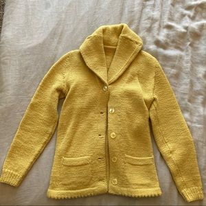 Vintage shawl collar hand knit cardigan